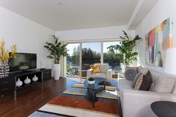 Marvelous Looking Living Room With TV at Tivalli Apartments, Lynnwood, Washington - Photo Gallery 4