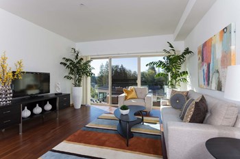 Marvelous Looking Living Room With TV Marvelous Looking Living Room With TV at Tivalli Apartments, Lynnwood, Washington - Photo Gallery 4