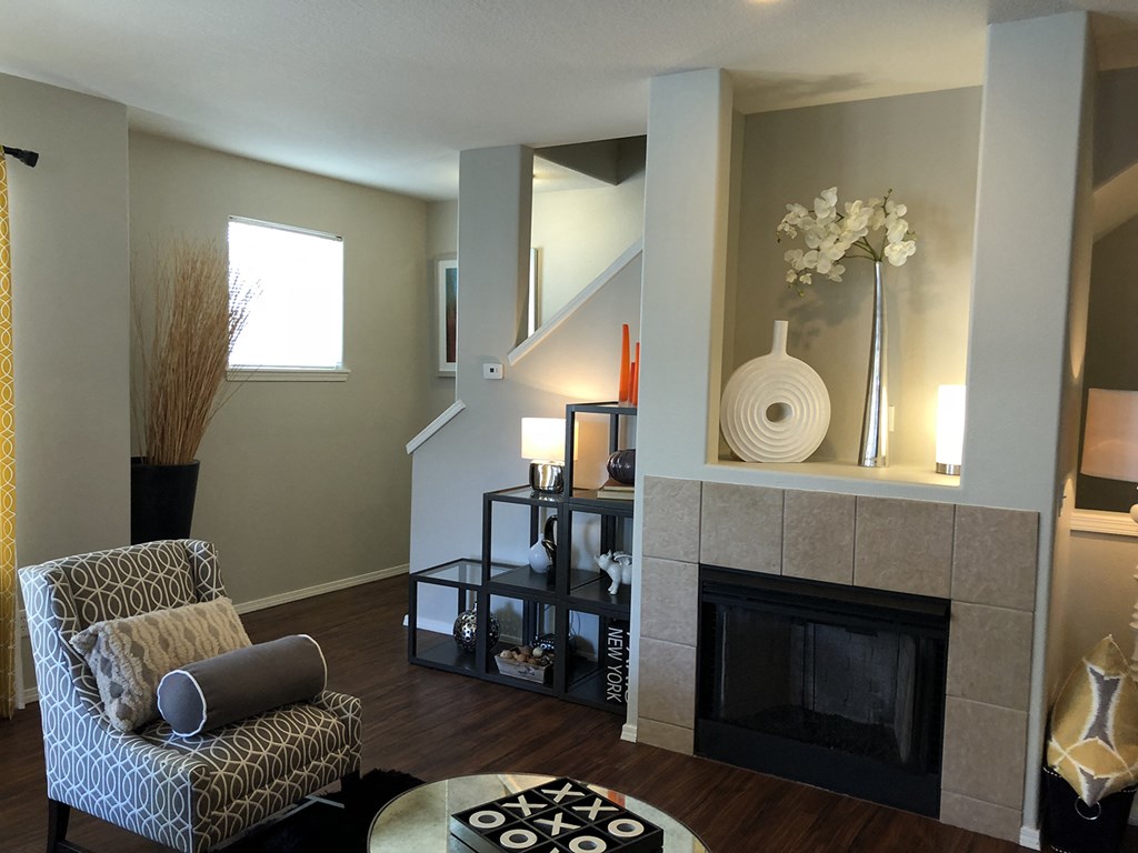 Fireplace in select apartments at Westview Heights Apartments, Portland, 97229