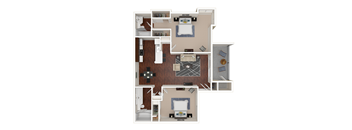 B2 Floor Plan at The Lexington Apartments