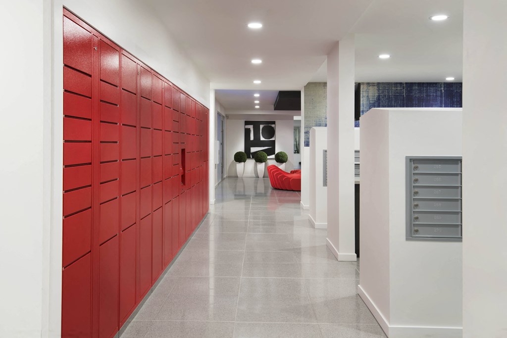 mailroom with package lockers at Muse