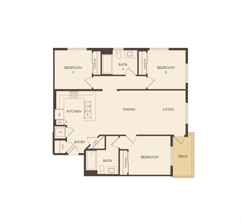 3 Bedroom Floor Plan at Marc San Marcos