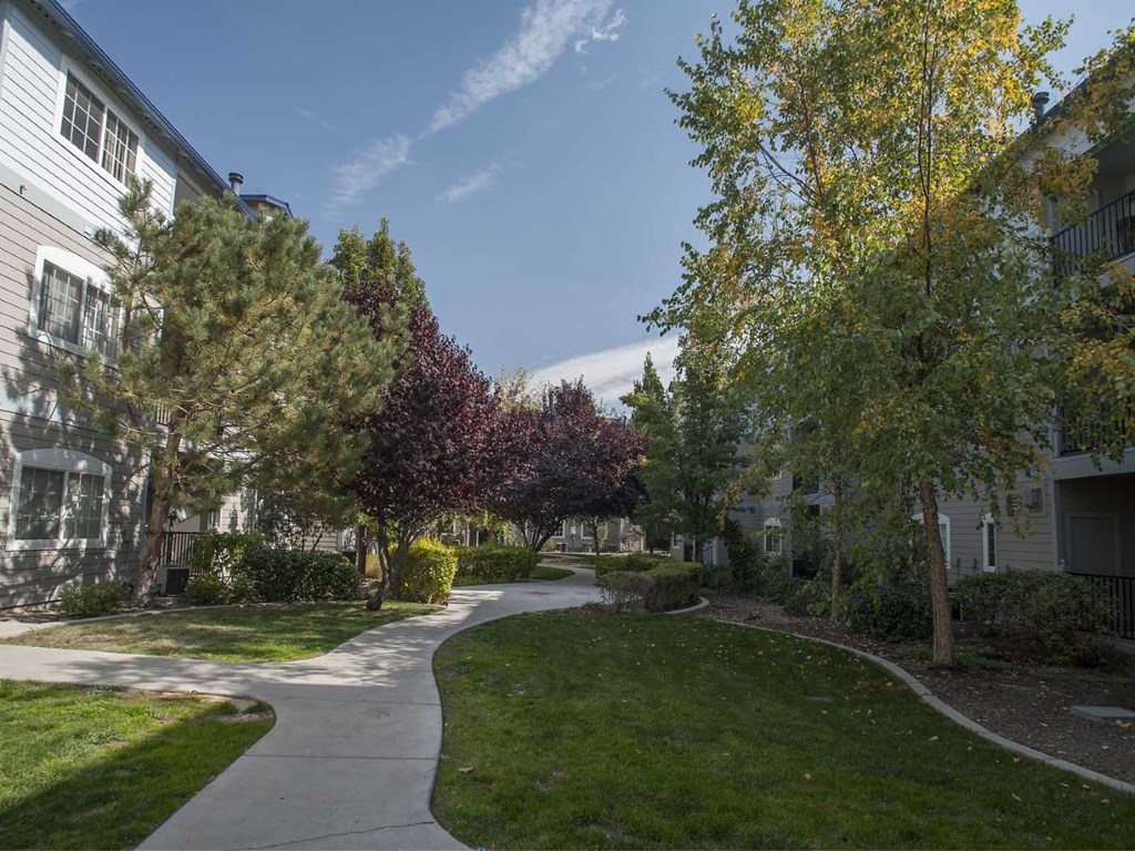Safe community walk paths at Marina Village Apartments, Sparks, NV, 89434
