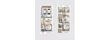 Townhome Floorplan at Merge 56 Apartments