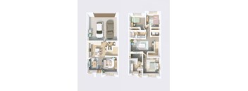 Townhome floor plan at Merge 56 Apartments