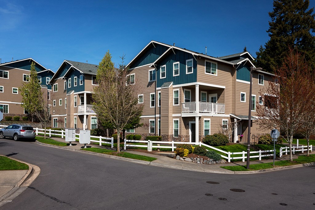 Fence Lined Street at Westview Heights Apartments, Oregon, 97229
