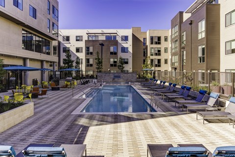 resort style pool at Novo Apartments