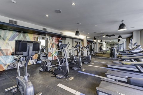 fitness center at Novo Apartments