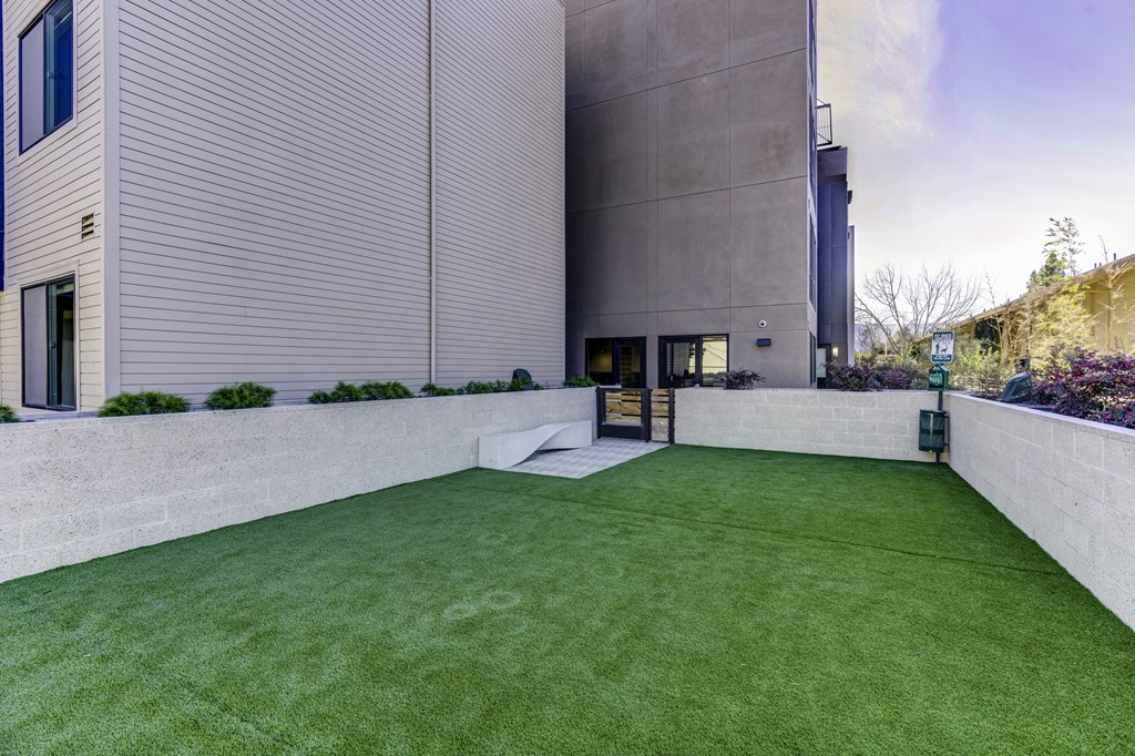 fenced in dog park at Novo Apartments