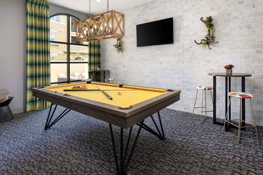 Billiards Table In Game Room at Las Positas Apartments, Camarillo, CA