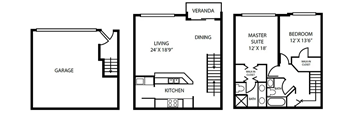 Floor Plan 15 at Pallas Townhomes & Apartments