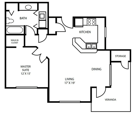 1 Floor Plan at Pallas Townhomes & Apartments