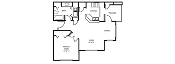 Floor Plan 3 at Pallas Townhomes & Apartments