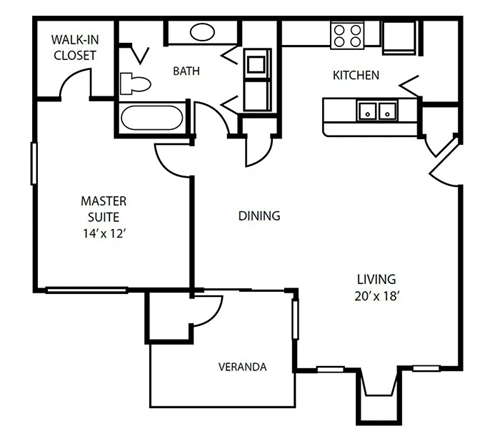 Floor Plan 4 at Pallas Townhomes & Apartments