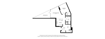 A black and white drawing of a house floor plan.