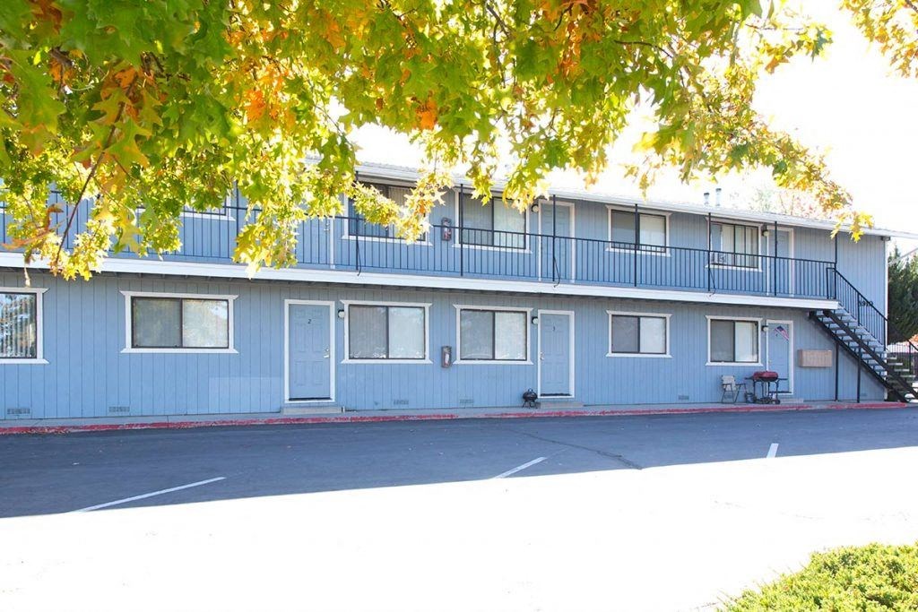 Blue Exterior Building at Peavine Peak Apartments