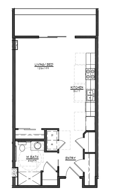 S2 floor plan at Village on Main Apartments