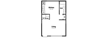 S1 Floor Plan at Oak Manor & Angel Street Apartments