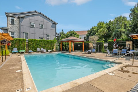 the swimming pool at our apartments