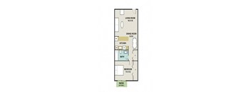 A2 Floor Plan at 3300 Tamarac Apartments