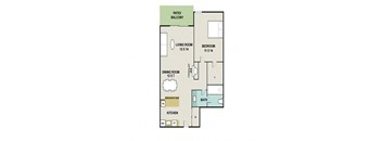 A3 Floor Plan at 3300 Tamarac Apartments