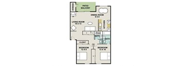 B3 Floor Plan at 3300 Tamarac Apartments