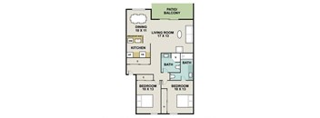 B4 Floor Plan at 3300 Tamarac Apartments