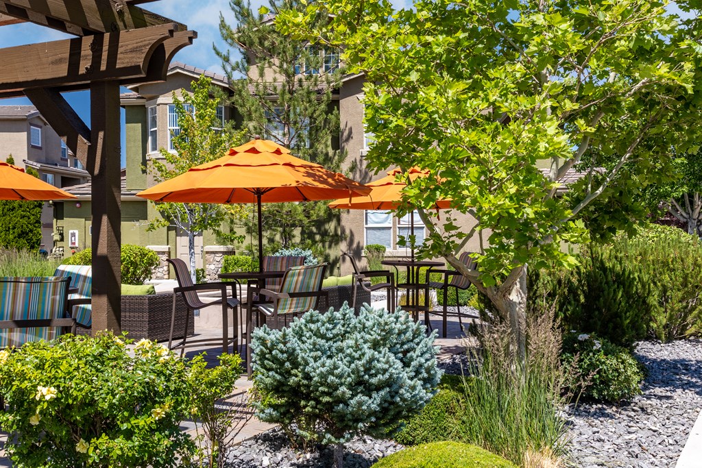 Outdoor seating at Caviata at Kiley Ranch