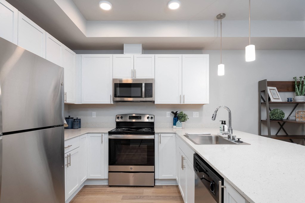 Kitchen at Village on Main Apartments