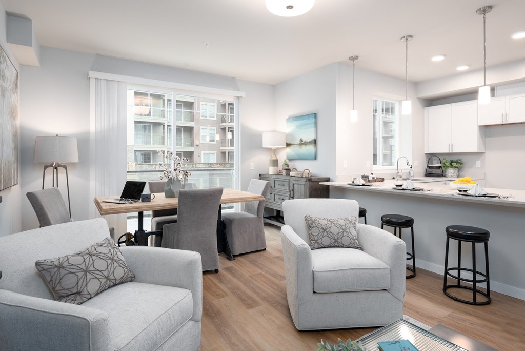 Living area at Village on Main Apartments