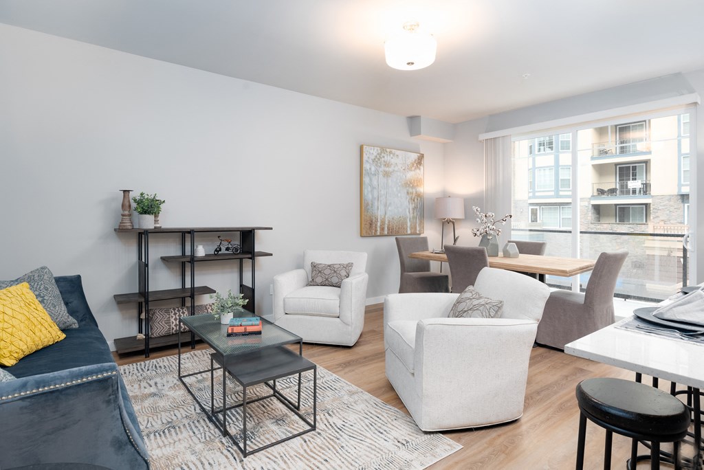 Living area at Village on Main Apartments