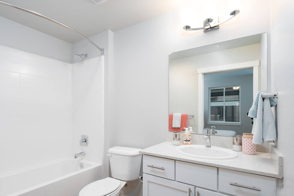 Bathroom at Village on Main Apartments