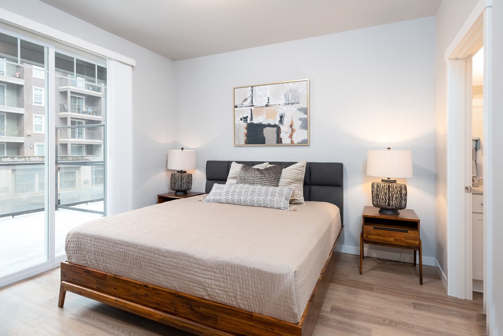 Bedroom at Village on Main Apartments