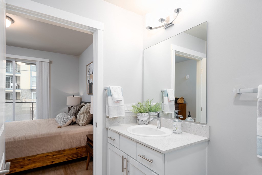 Bedroom at Village on Main Apartments