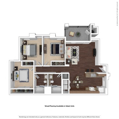 C1 Floor Plan at Verona Apartments