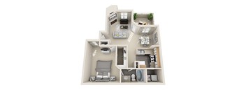 One Bedroom A1 Floor Plan at Village at Desert Lakes