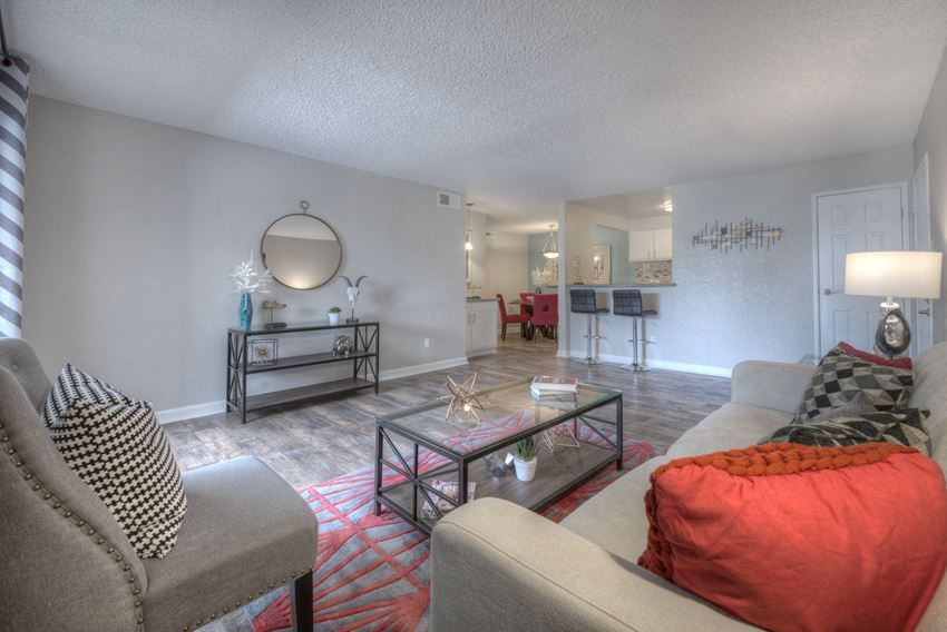 Living Room Model Remodeled Homes Available at Vizcaya Hilltop Apartments, Reno, 89523 - Photo Gallery