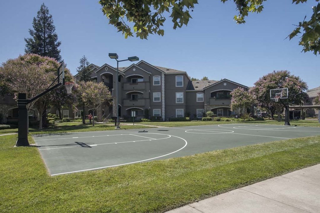 Basketball Court View at North Pointe Apartments, Vacaville, California