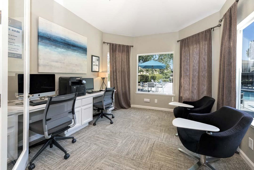 Business Center With Computers at Atwood Apartments, Citrus Heights, CA