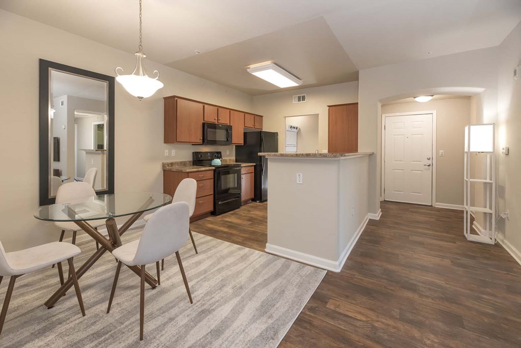 Fully Equipped Kitchens And Dining at Sterling Village Apartment Homes, California