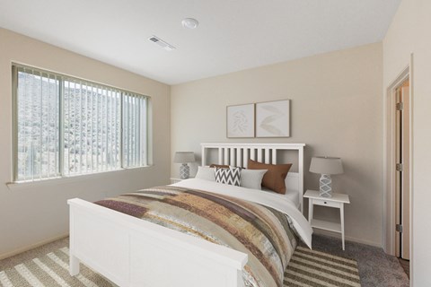 Furnished Main Bedroom at North Peak Apartments