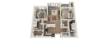a1 floor plan  1 bedroom with 2 baths  119