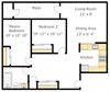 2 Bedroom 1 Bath Floor Plan 2 Bedroom 1 Bath Floor Plan at Del Norte Place Apartment Homes, El Cerrito, 94530