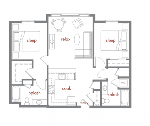 B4 Floor Plan at Tivalli Apartments
