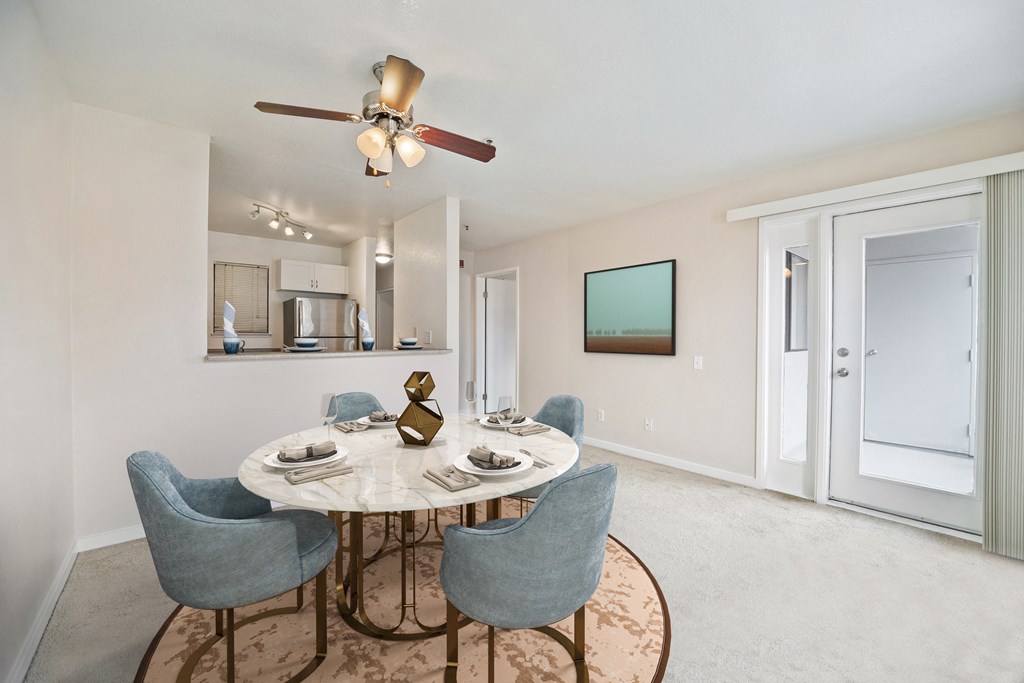 Carpeted Living Area at Del Norte Place Apartment Homes, El Cerrito, 94530
