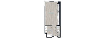 a floor plan of a room with a bed and a closet
