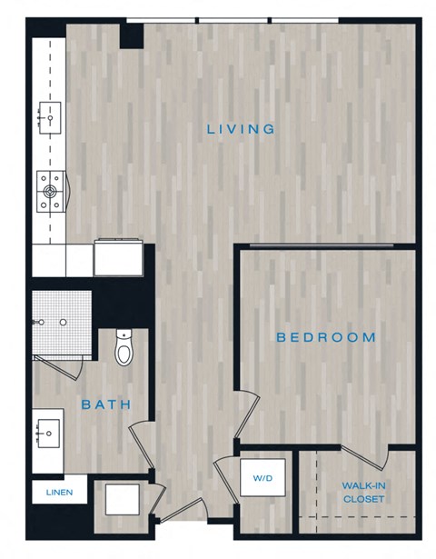 a floor plan of a room with a bedroom and a bathroom