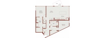 a floor plan of a unit with a bedroom and a living room