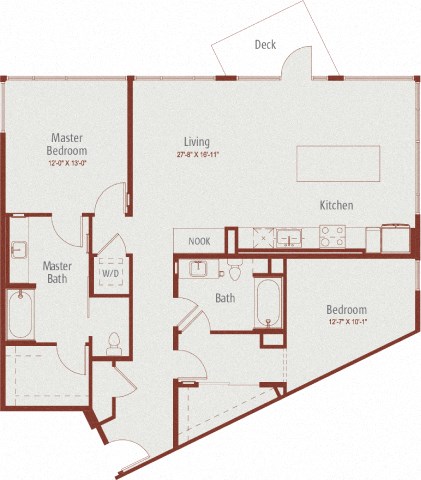 a floor plan of a unit with a bedroom and a living room