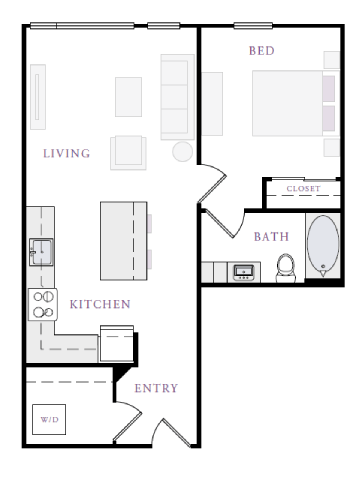 a floor plan of a small house with a bedroom and a living room
